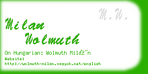 milan wolmuth business card